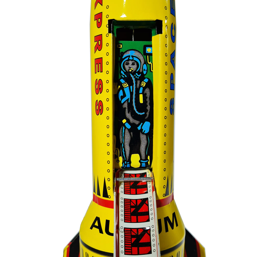 Yellow Rocket Tin Toy
