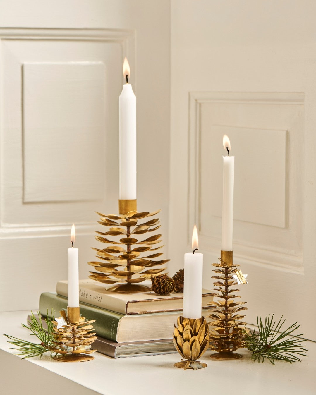 Large Pine Cone Candle Holder