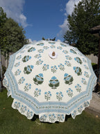 Meadow Blue Block Print Parasol