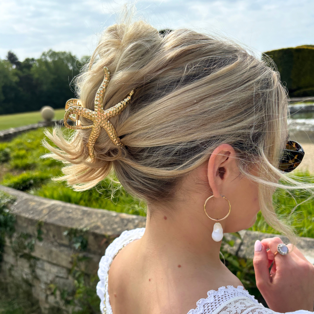 Gold Metal Starfish Claw Clip