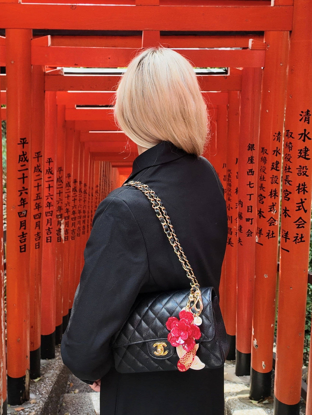 Hand-painted Koi Fish Bag Charm + Keychain | Eco-Friendly