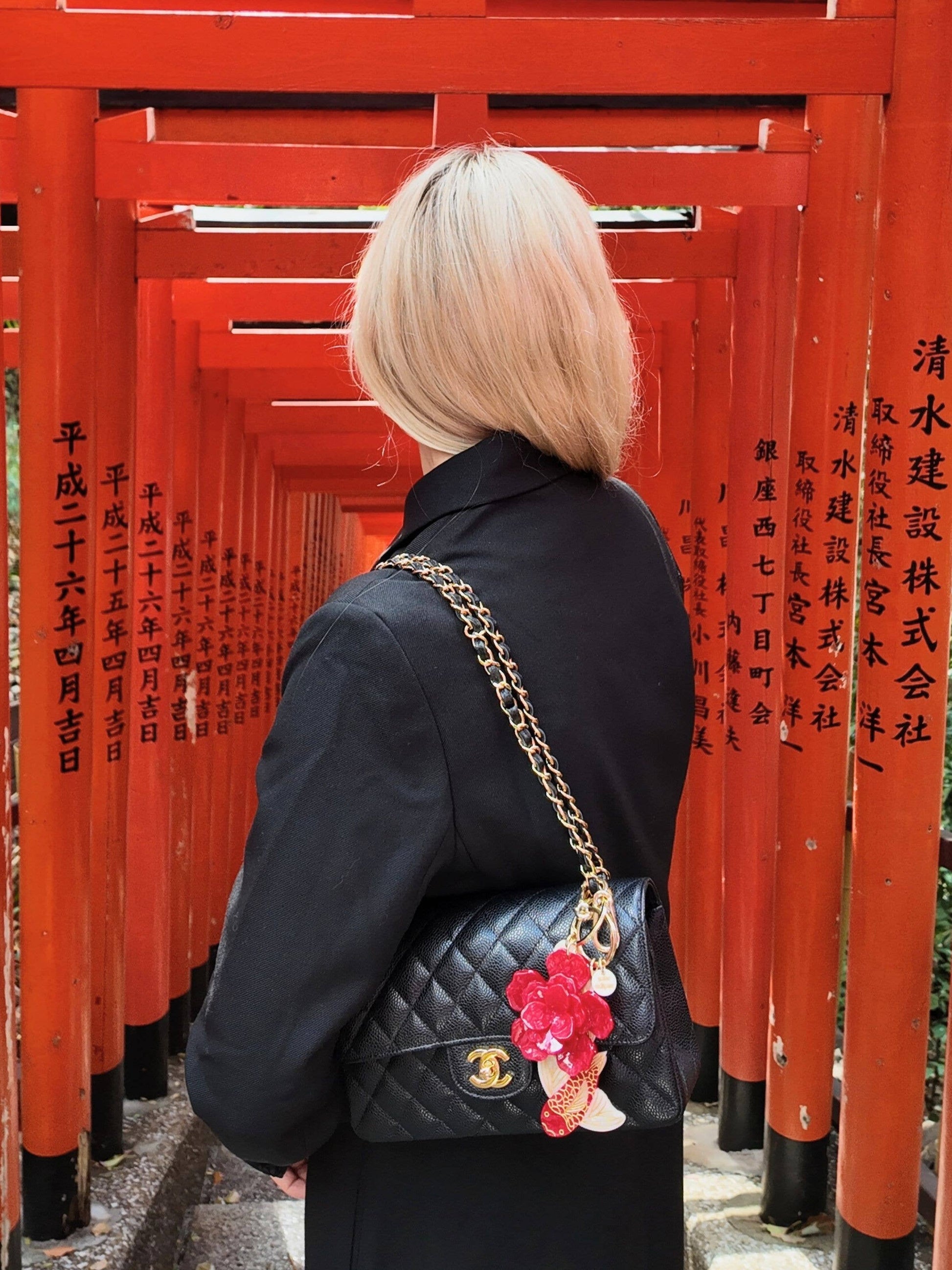 Hand-painted Koi Fish Bag Charm + Keychain | Eco-Friendly