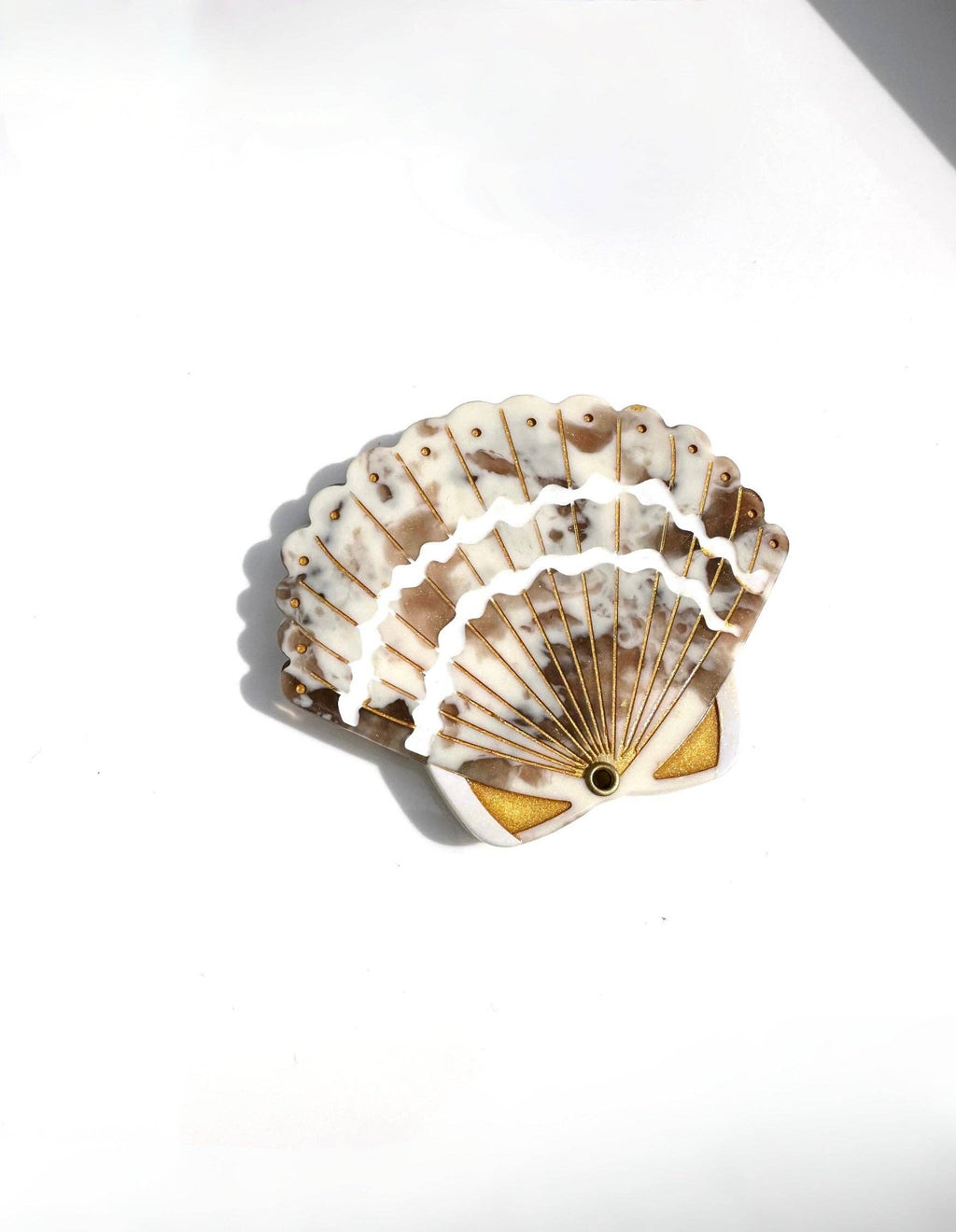 Hand-painted Seashell Compact Mirror | Eco-Friendly