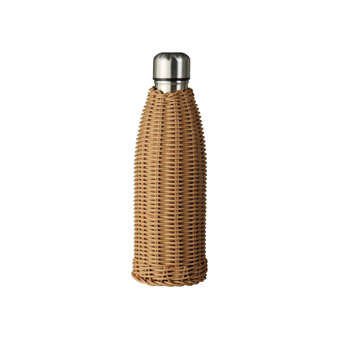Thermos bottle brown polyrattan handwoven 500 ml