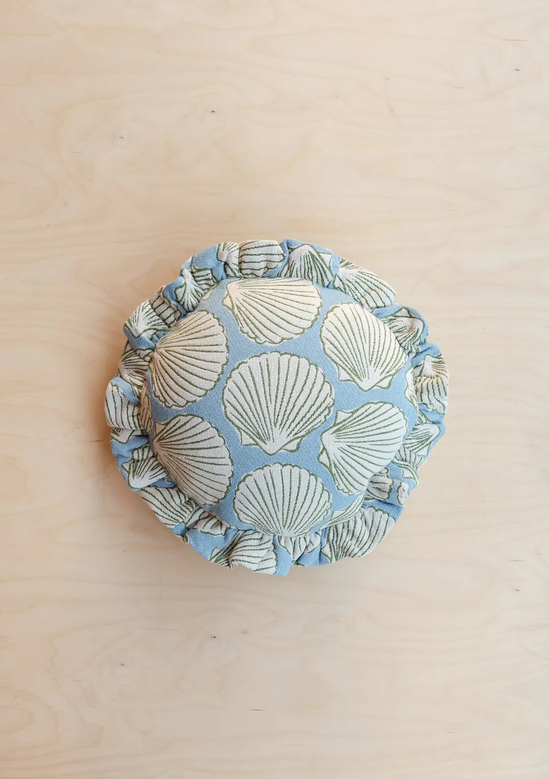 Blue Shell Round Cushion