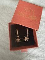 Sparkly small star huggie hoop earrings