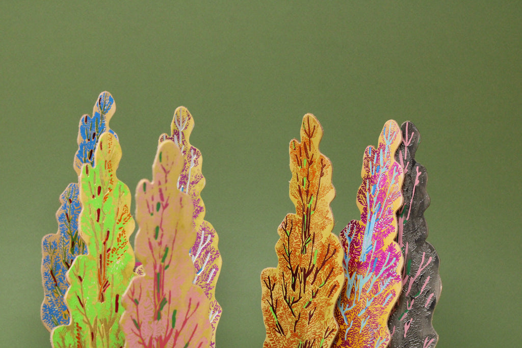 Hand Painted Tree Hugger Leather Bookmark