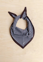 Merino Triangle Blue & Brown Stripe Scarf