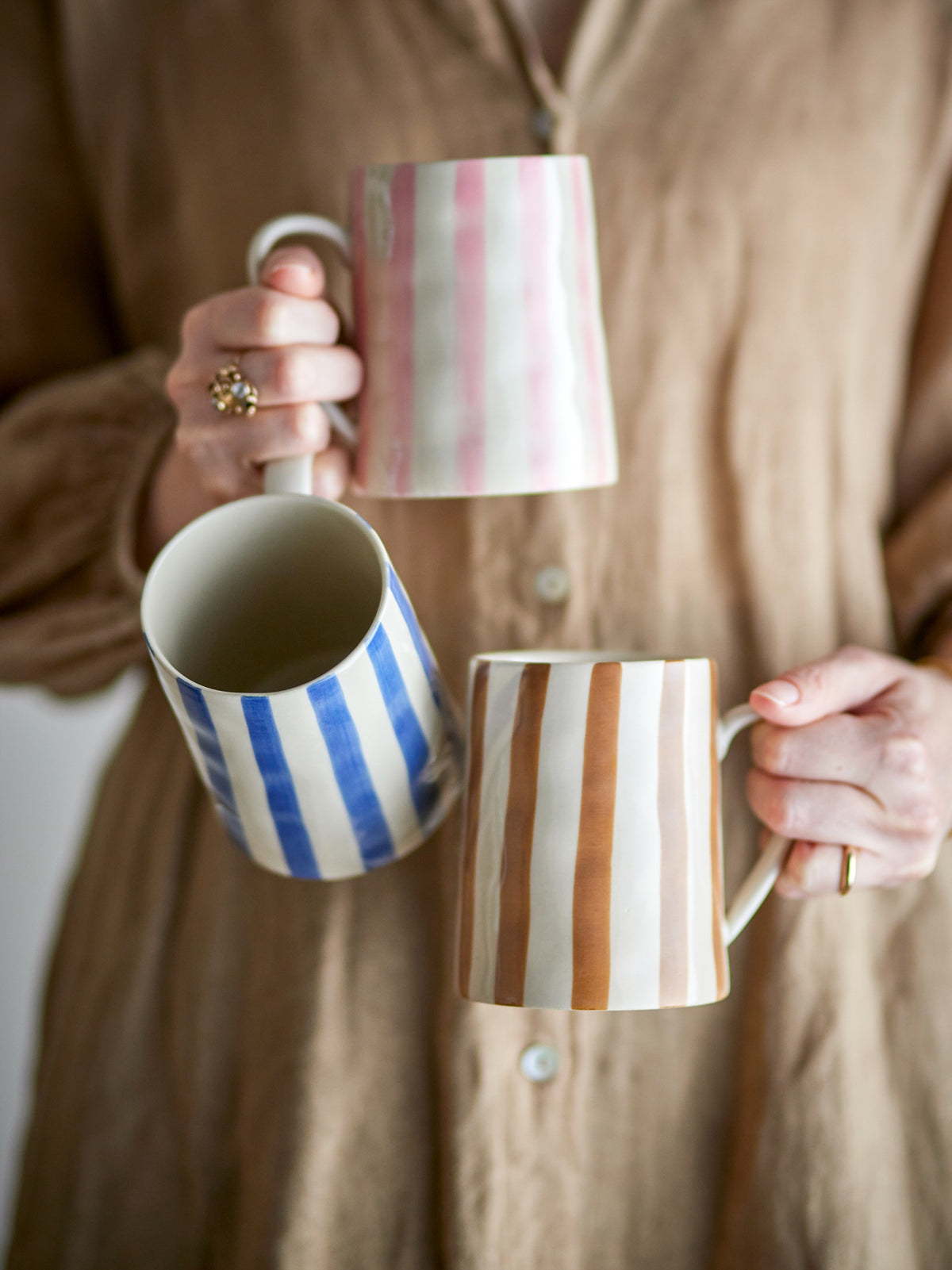 Striped Mug Brown