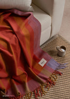 Orange Frame Stripe Recycled Wool Blanket