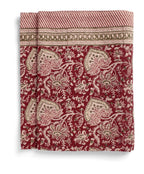 Oriental Red Linen Tablecloth