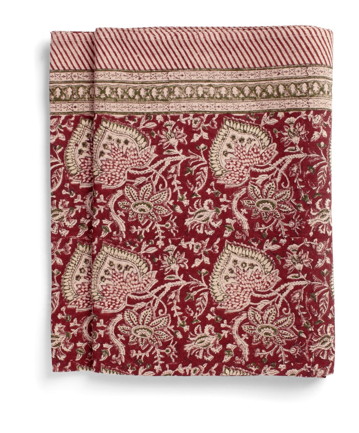 Oriental Red Linen Tablecloth