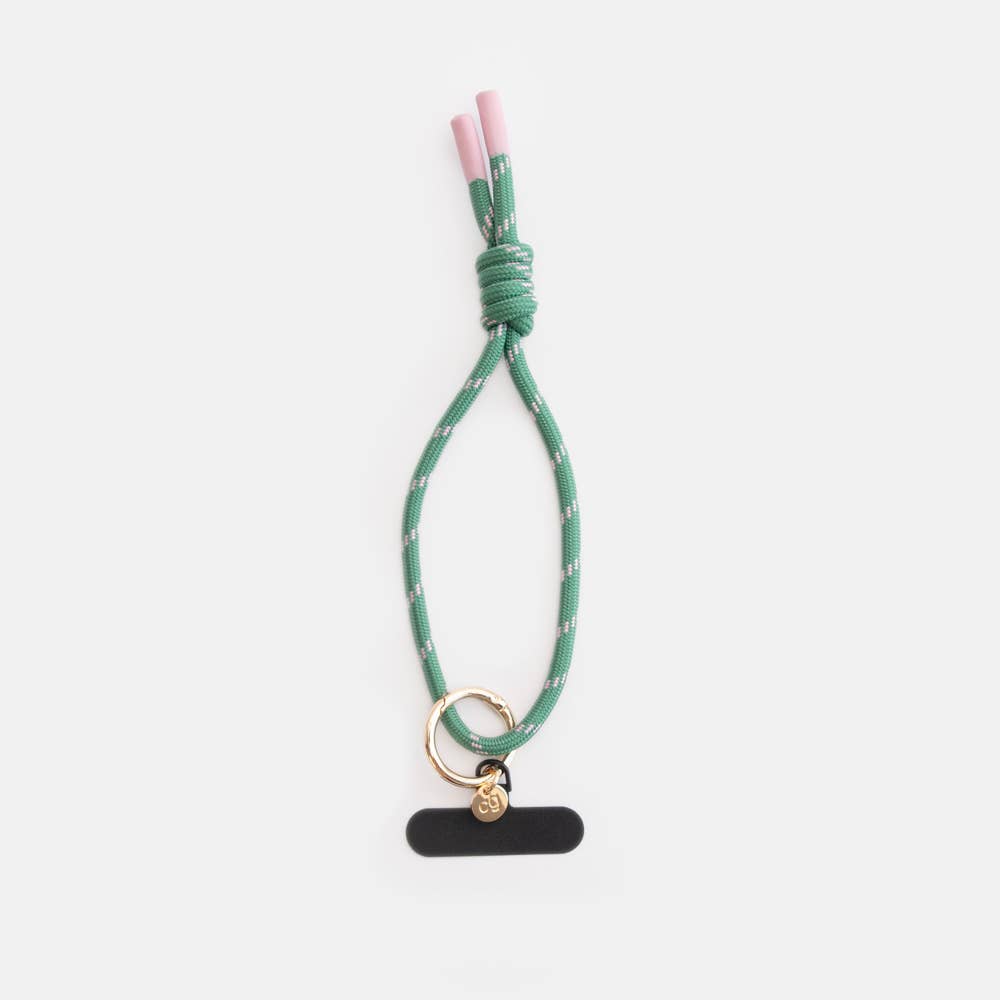 Green/Pink Cord Short Phone Strap