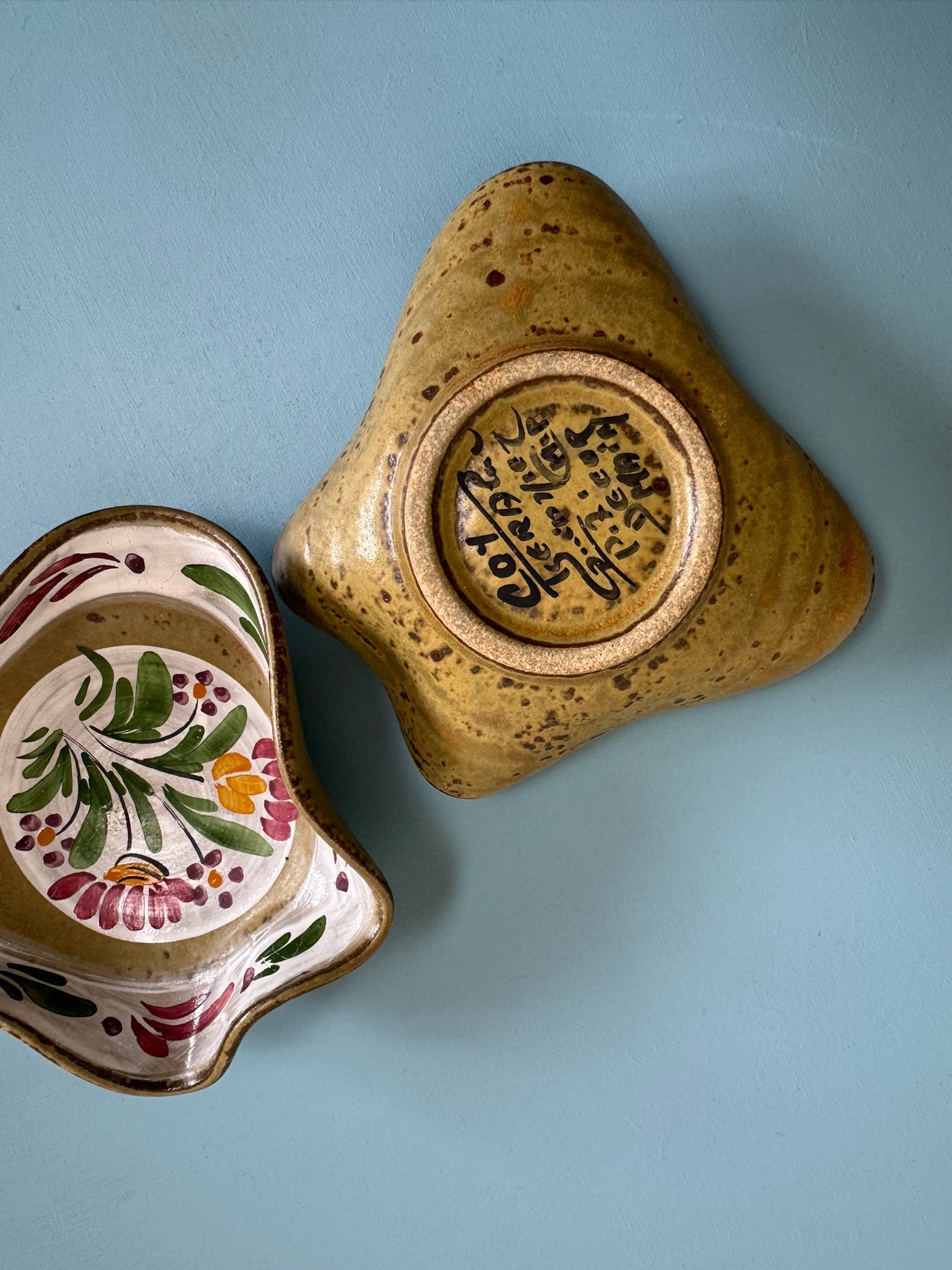 Vintage Hand Painted Wavy Edge Small Dish