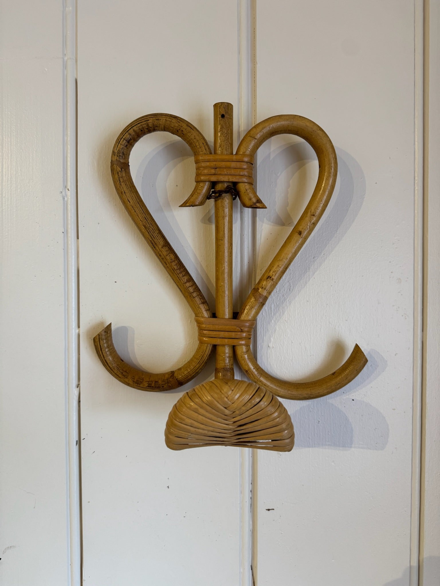 Vintage Bamboo Heart Coat Hook