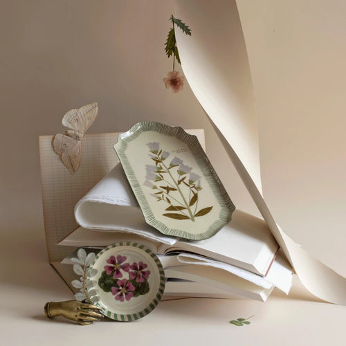 Round Enamel tray Geranium