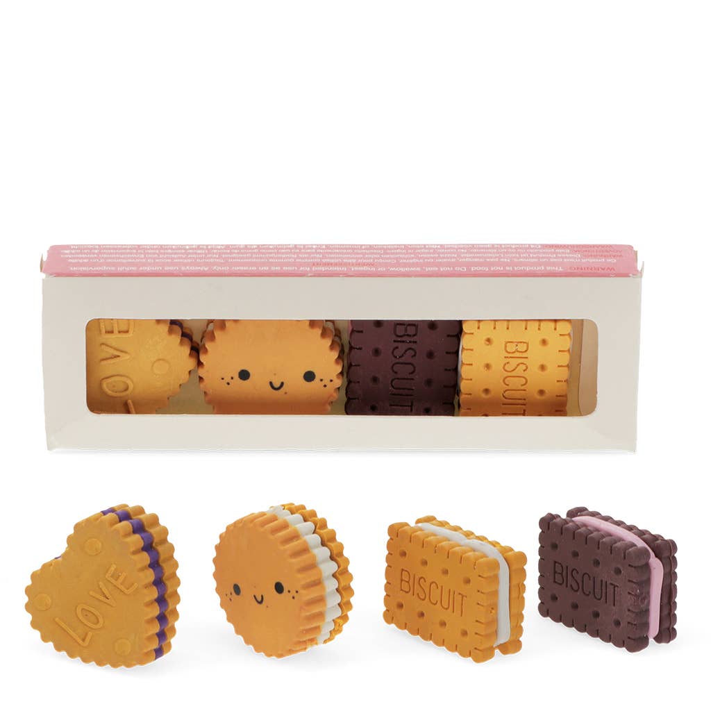 Biscuit Erasers (Set of 4)