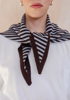 Merino Triangle Blue & Brown Stripe Scarf