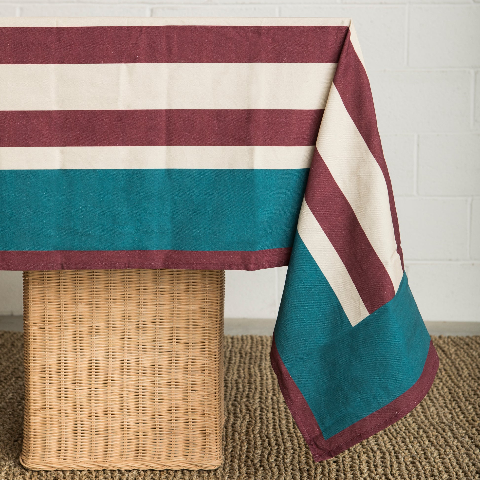 Aubergine Stripe Tablecloth
