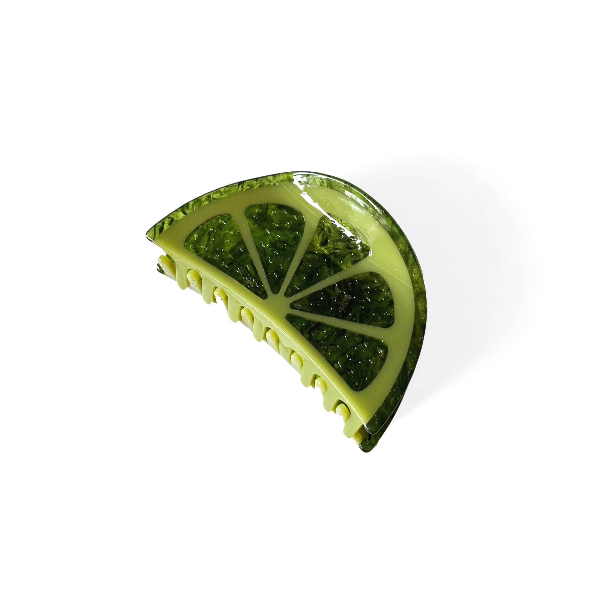 Large Half Lime Claw Clip in Green