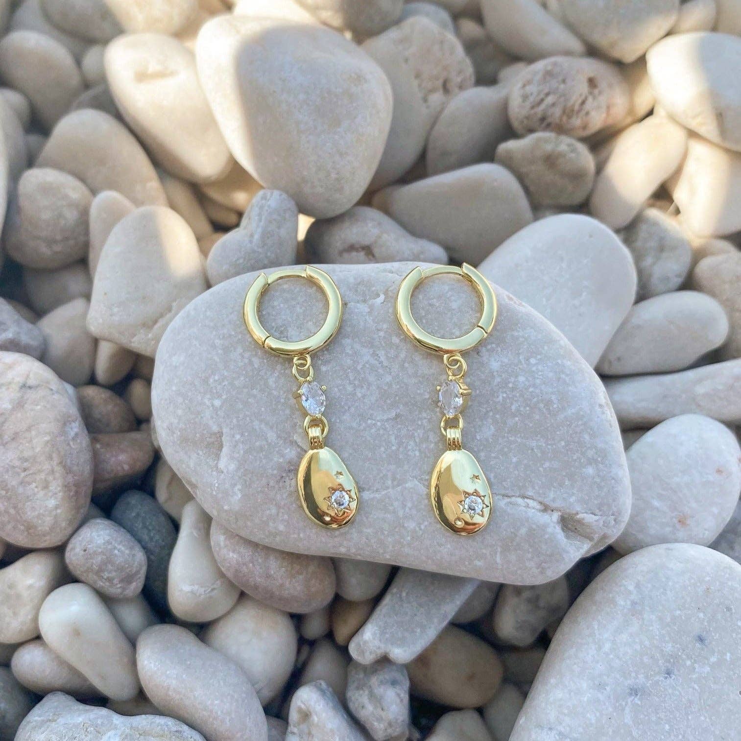 Minimalist Pebble Drop Earrings