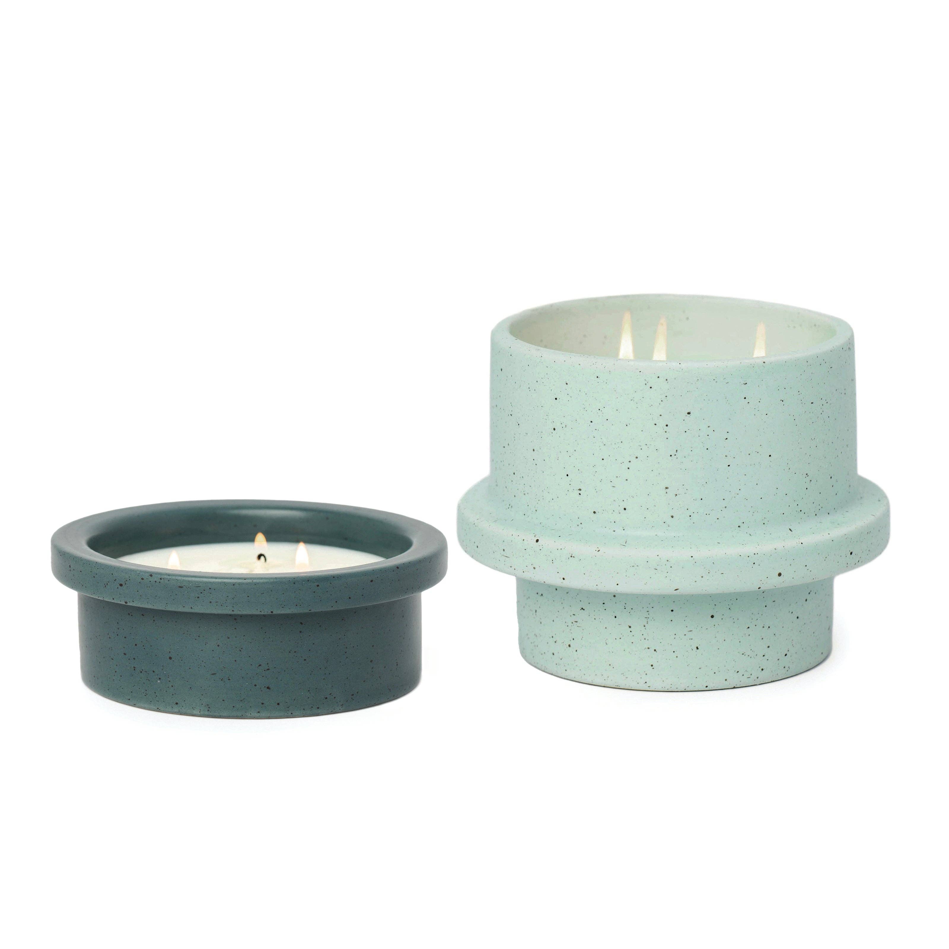 Blue Folia Ceramic Reusable Candle - Salt & Sage