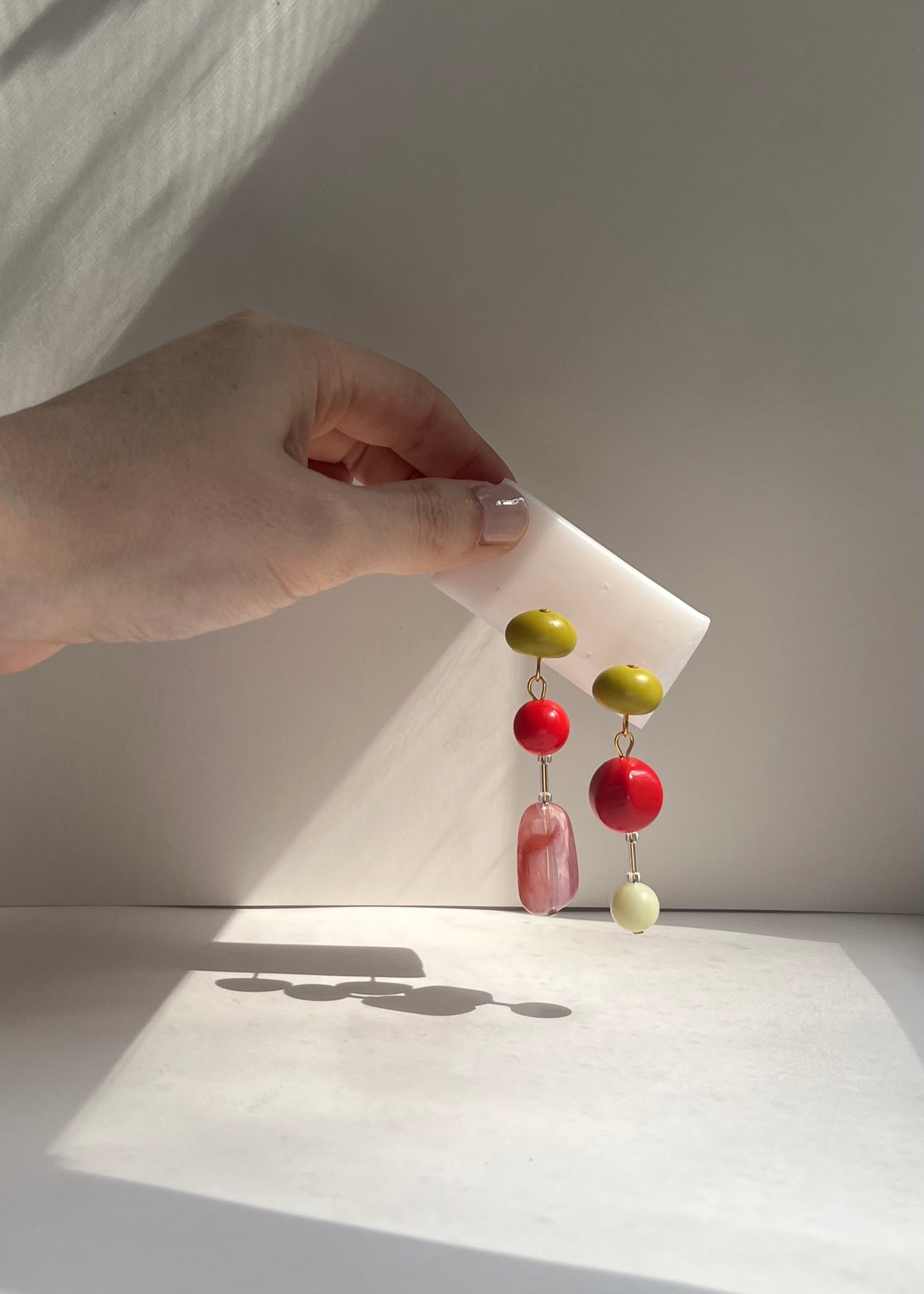 Chartreuse & Cherry Earrings