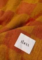 Mustard/Orange Recycled Wool Checkerboard Blanket