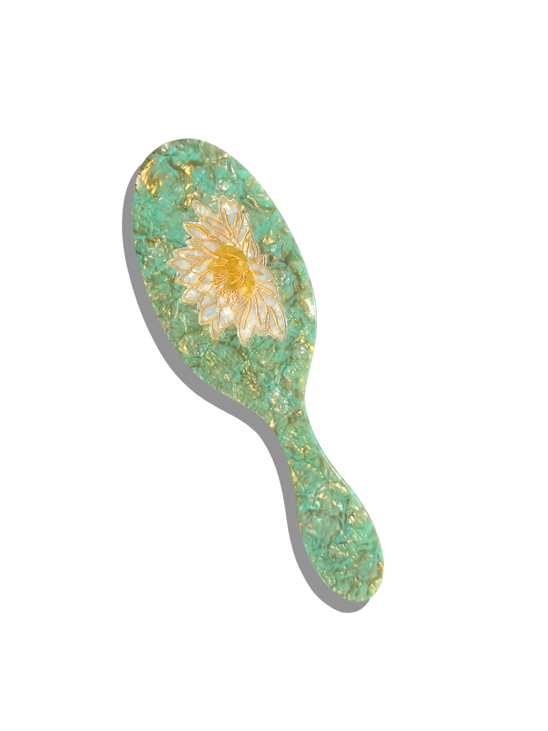 Hand-painted Waterlily Acetate 2-1 Daily Hair Brush