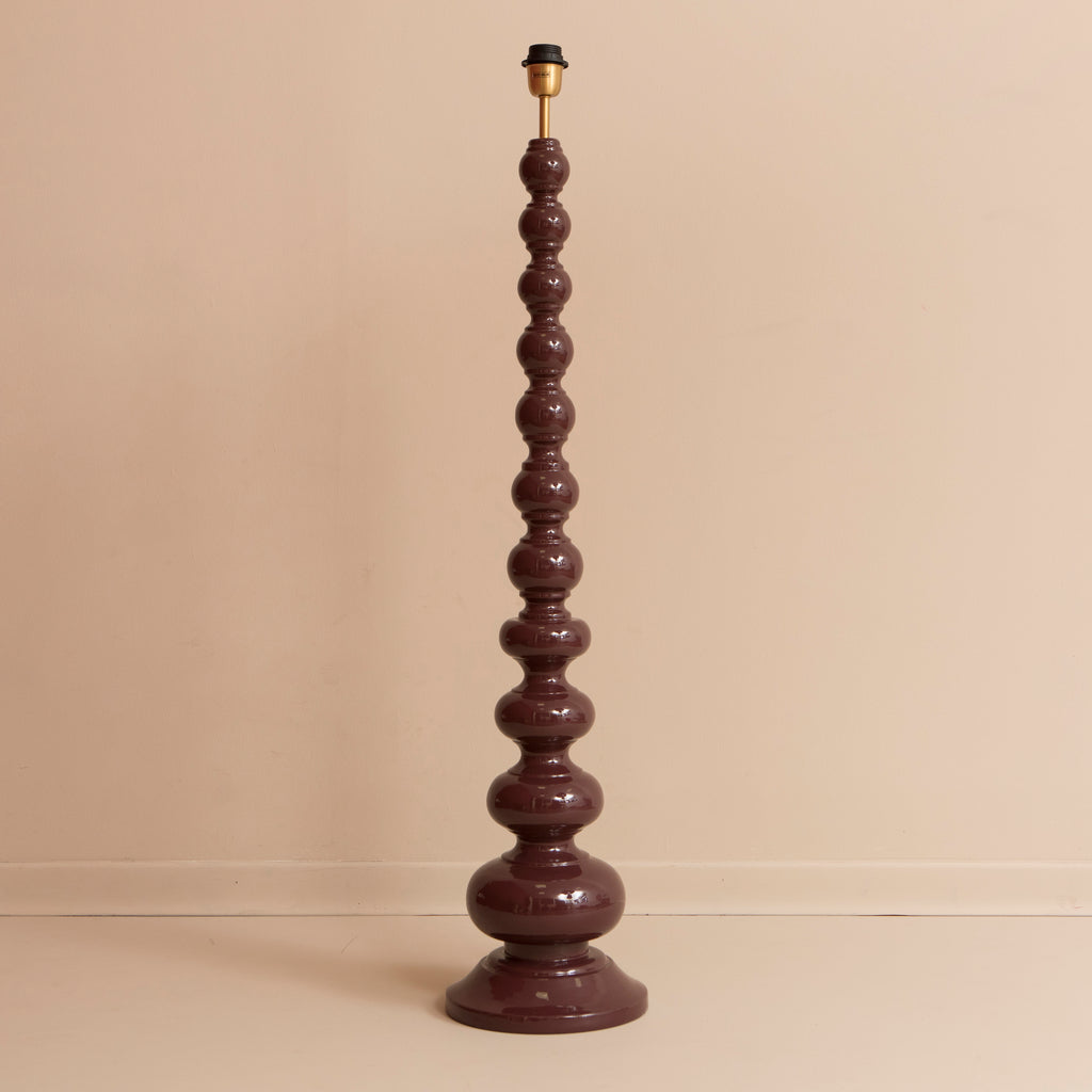 Wooden Bobbin Floor Lamp