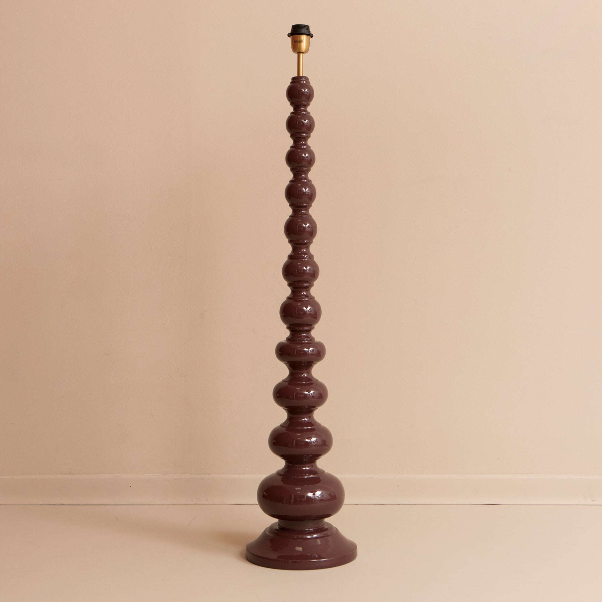 Wooden Bobbin Floor Lamp