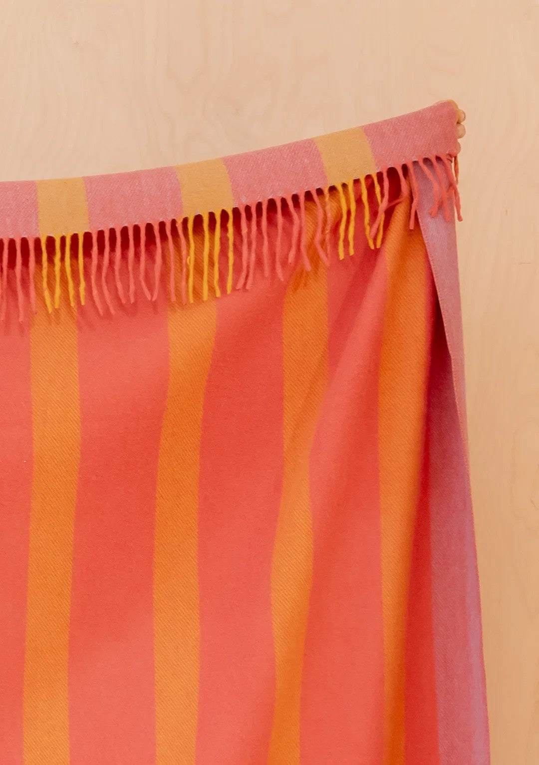 Orange Frame Stripe Recycled Wool Blanket