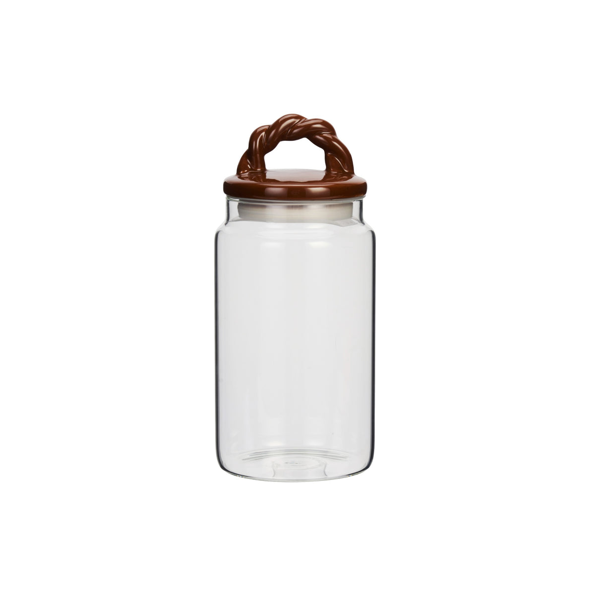 Glass Jar Brown Lid Large