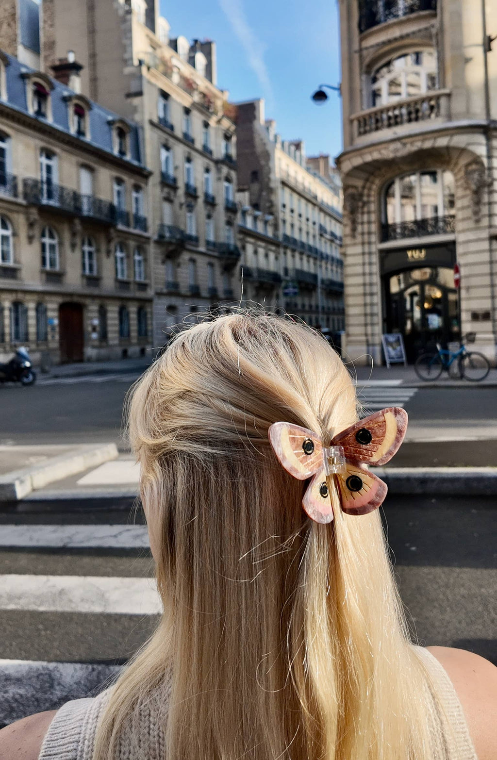 Hand-painted Emperor Silk Moth Claw Hair Clip | Eco-Friendly