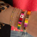 Boho Rainbow Heart Tile Bracelet