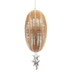 Whimsical Crescent Moon Pendant Light Shade with Silver and Gold Stars