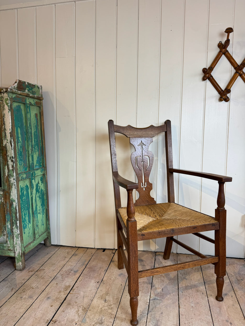 20th Century Carver Style Wicker Side Chair
