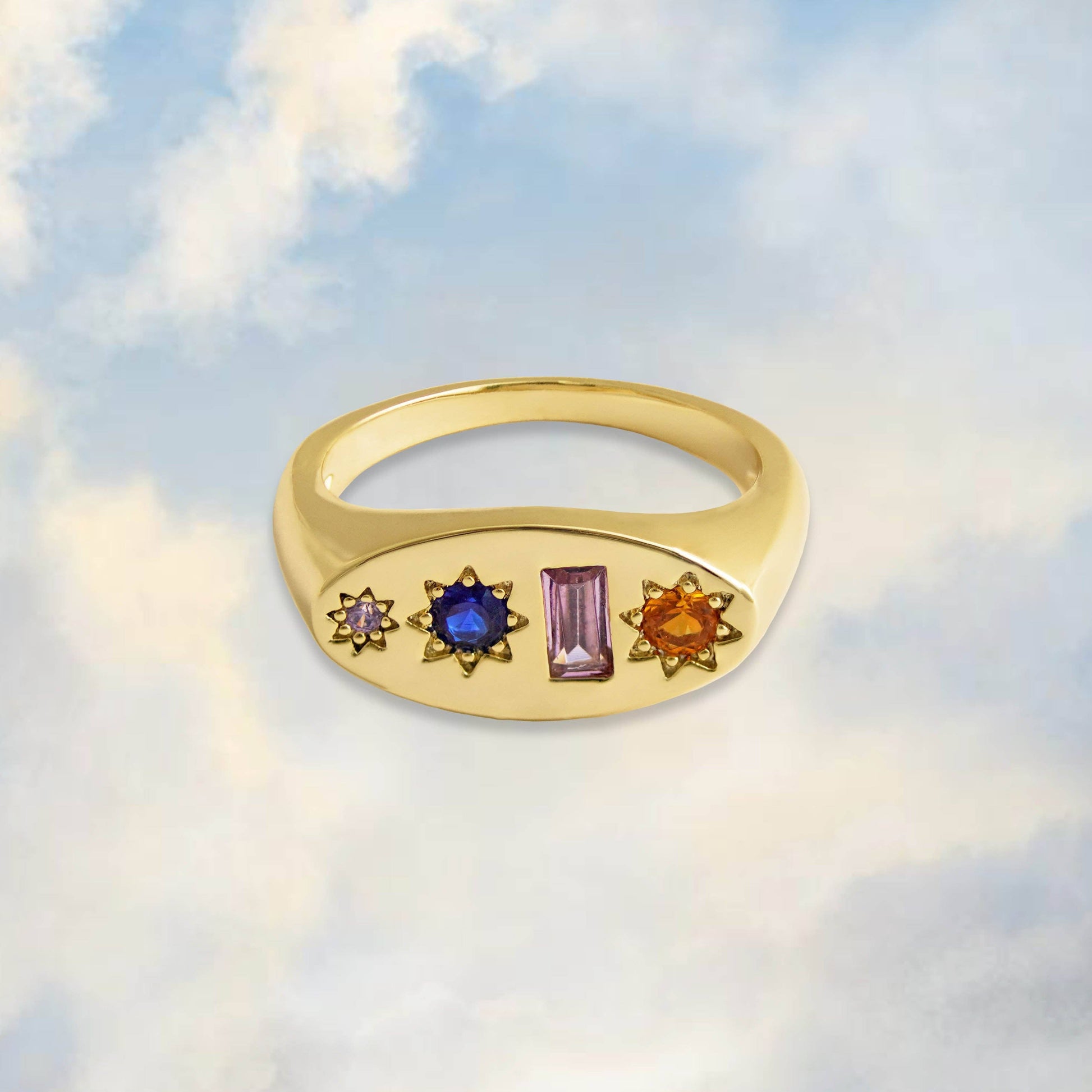 Midnight Gemstone Signet Ring Medium