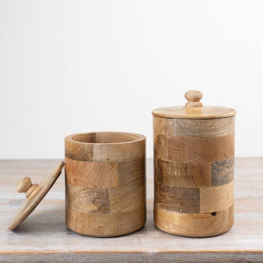 Wooden Round Storage Box & Lid