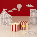 Red Stripe Scented Candle - Plum & Pomegranate