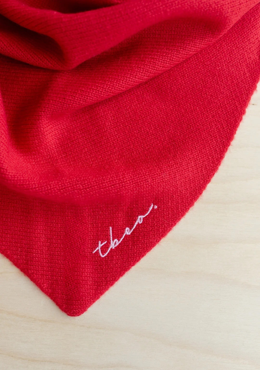 Merino Triangle Scarf in Red