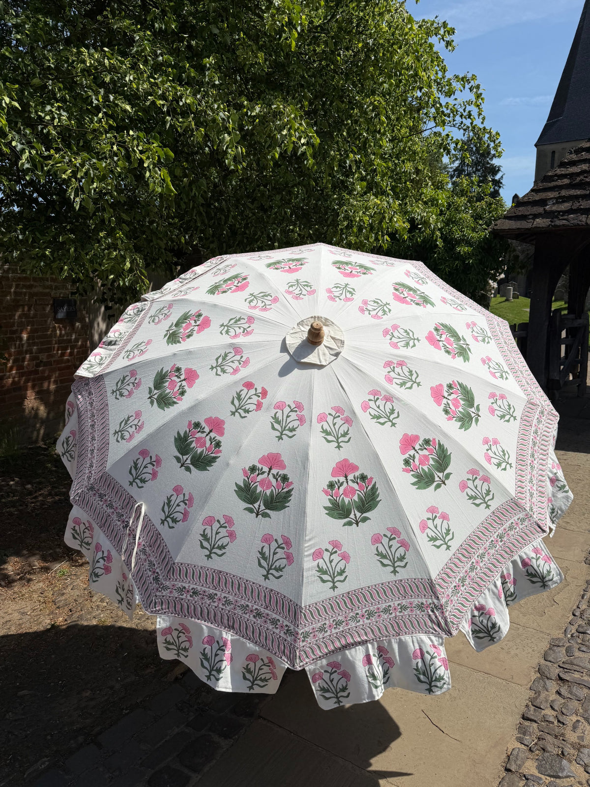 Meadow Blush Block Print Parasol