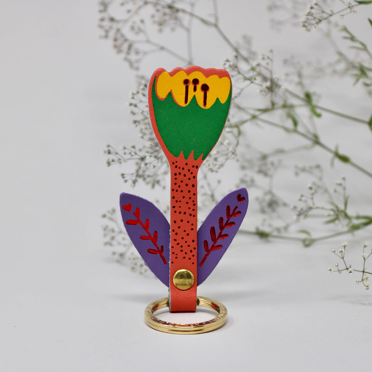 Tulip Flower Key Fob