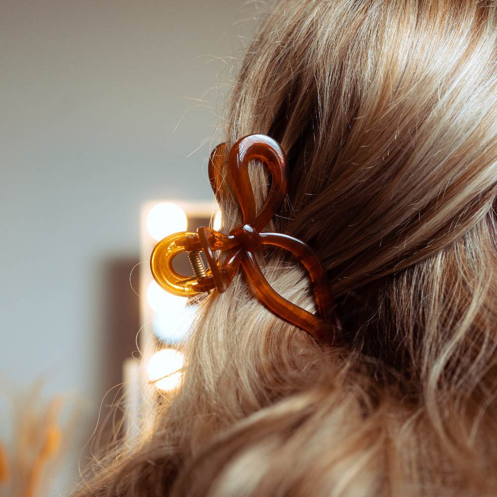 Bow Claw Clip - Brown
