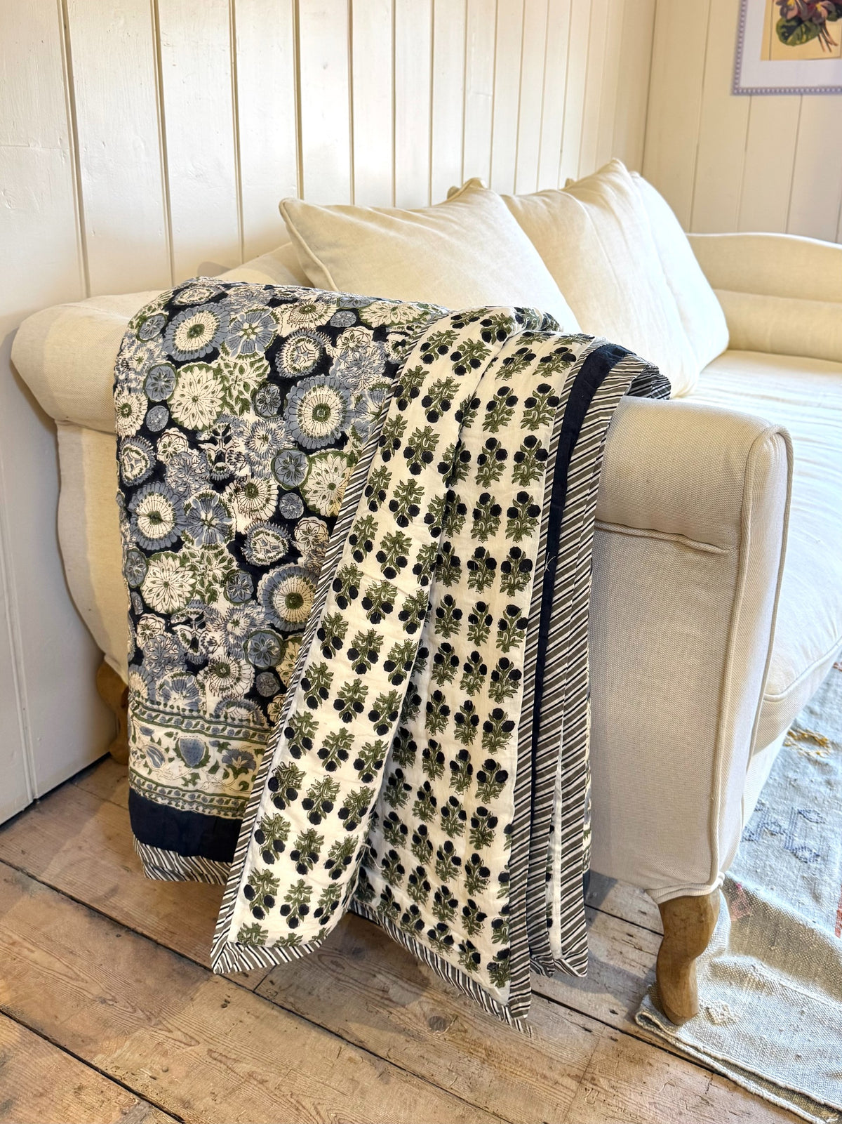 Double Quilts - Navy & White