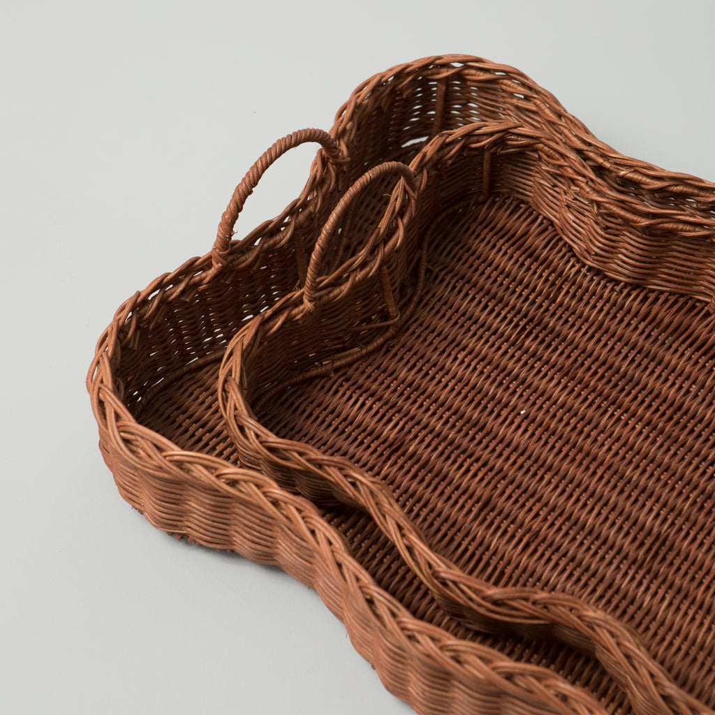 Rattan Scalloped Tray