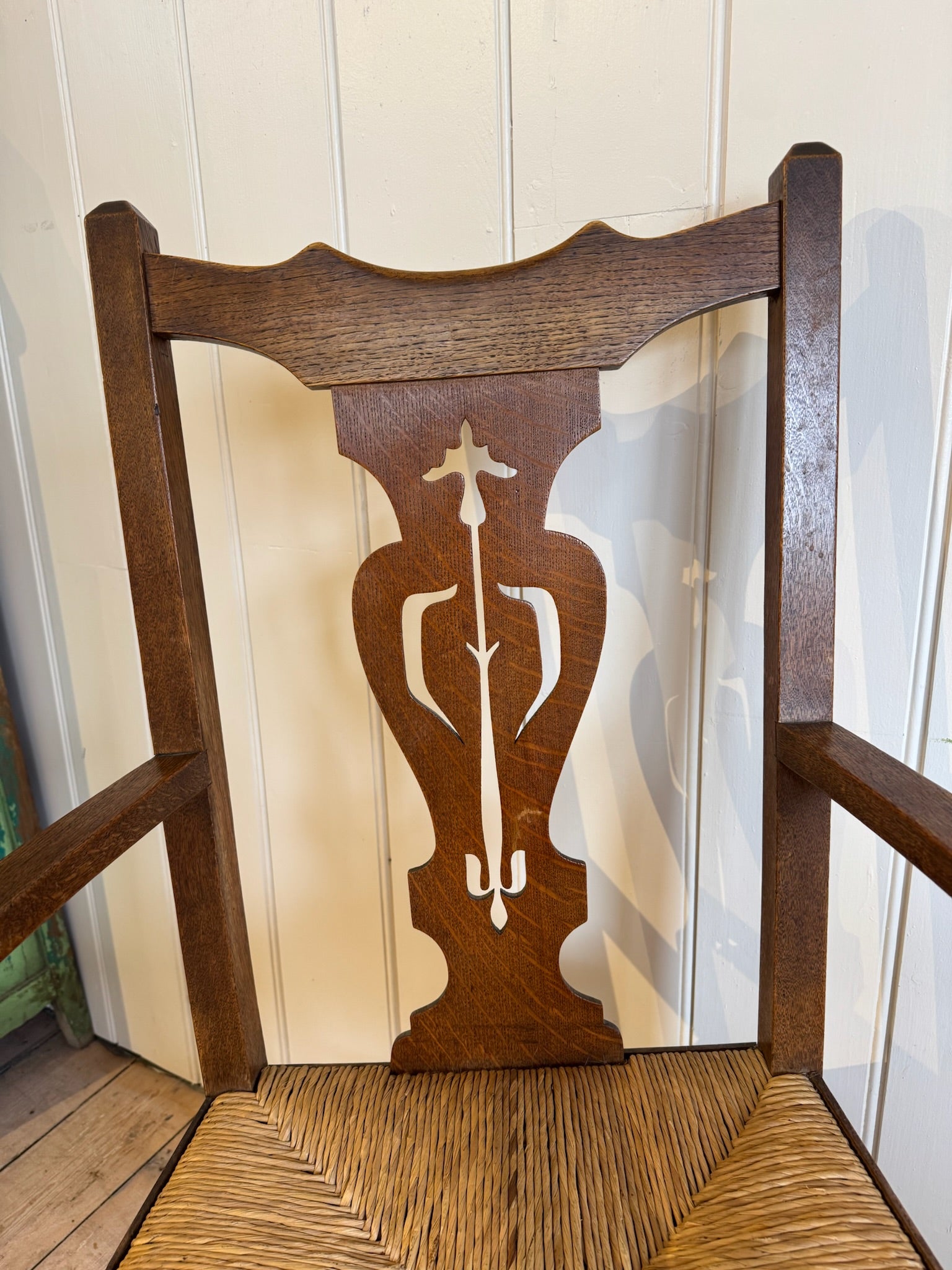 20th Century Carver Style Wicker Side Chair