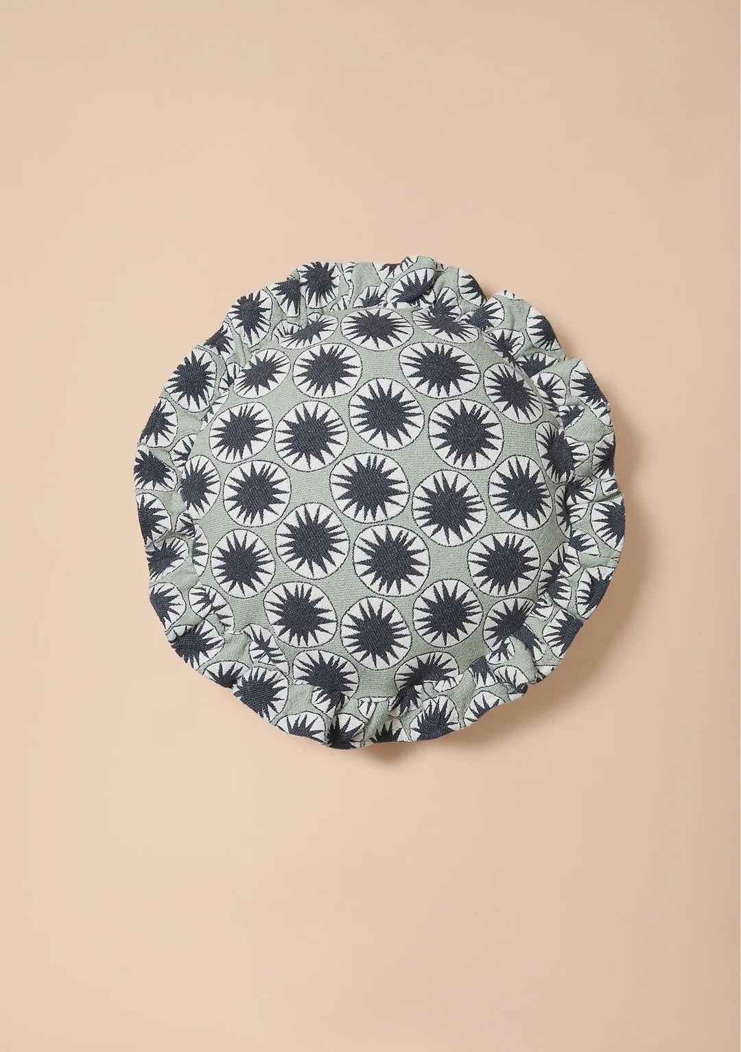 Green Star Round Cushion
