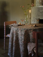 Dusty Peach Round Tablecloth 100% Linen