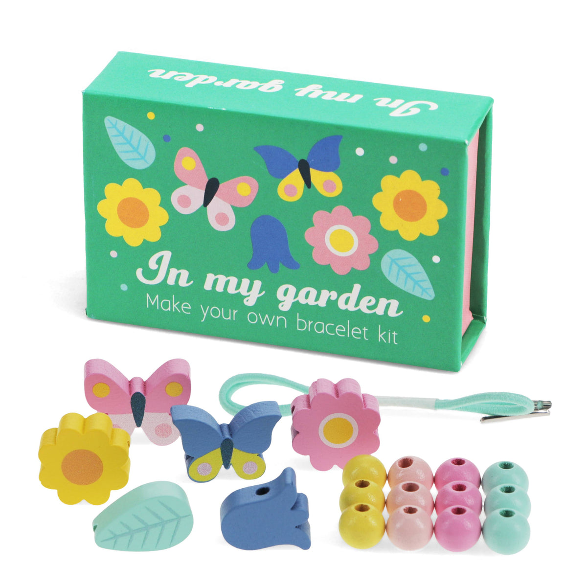 Wooden bead bracelet kit - In my garden